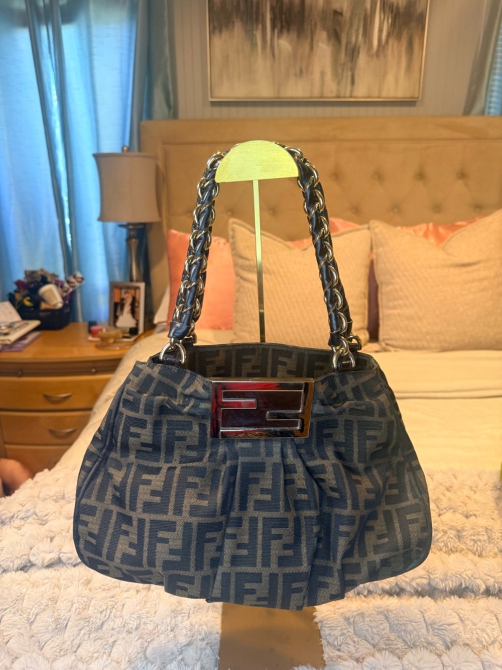Fendi MIA chain shoulder hobo bag